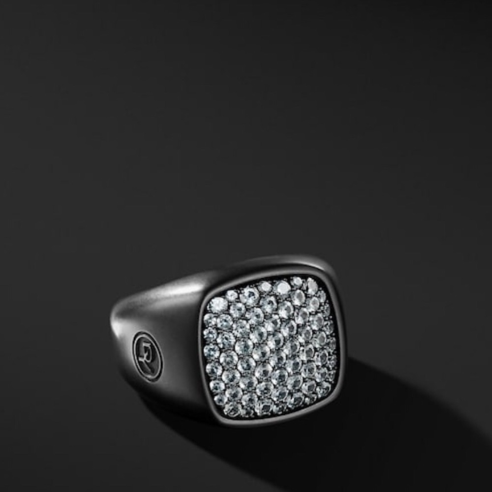 David Yurman Gray Sapphire & Black Titanium Ring